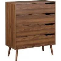 Sweeek Ladekast, walnoot houtlook, 4 laden, massief grenen poten