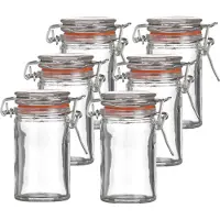 Urban Living Voorraadpotje/kruidenpotje - 10x - mini - 70 ml - glas - met beugelsluiting