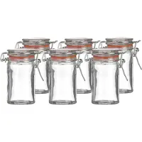 Urban Living Weckpotje/inmaakpotje - 6x - mini - 70 ml - glas - met beugelsluiting