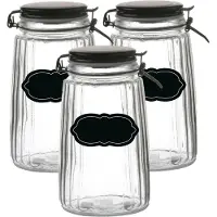 Urban Living Weckpot/inmaakpot - 6x - 1.8L - glas - met beugelsluiting - incl. etiketten