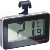 Westmark Digitale Koelkastthermometer, voor het meten van de temperatuur in de kamer of koelkast, kunststof/glas, zilver/zwart, 52152280