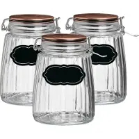 Urban Living Weckpot/inmaakpot - 6x - 1.5L - glas - met beugelsluiting - incl. etiketten
