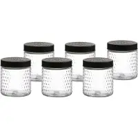 Urban Living Voorraadpot/bewaarpot Roma - 6x - 500 ml - glas - zwart - D12 x H12 cm