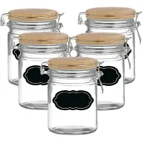 Urban Living Weckpot/inmaakpot - 10x - 700 ml - glas - met beugelsluiting - incl. etiketten