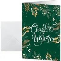 Sigel Kerstkaart 21,1 x 15,1 cm Beige, groen 25 Stuks