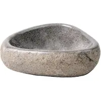 Bewonen Aloni Waskom Van Natuurlijke Riviersteen Dunne Rand 30-35 X 15 X 1,5cm - Grijs - Natuursteen - Driehoekig - Wastafels, Opzetwastafels