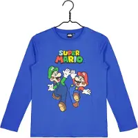 Super Mario t-shirt - blauw - Maat 104 / 4 jaar