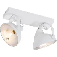 QAZQA Industriële plafondlamp wit met zilver 2-lichts verstelbaar - Magnax