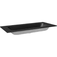 Balmani Tablo Strada enkele wastafel voor 2 kraangaten mat zwarte top solid 120 x 55 cm