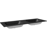 Balmani Tablo Strada dubbele wastafel mat zwarte top solid 150 x 55 cm
