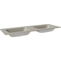 Balmani Tablo Strada dubbele wastafel mat zijdegrijze top solid 150 x 55 cm