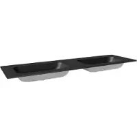 Balmani Tablo Strada dubbele wastafel mat zwarte top solid 180 x 55 cm