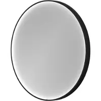 Balmani Secret Black rond badkamerspiegel zwart Ø 70 cm met spiegelverlichting en anti-damp