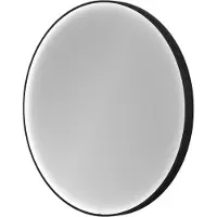 Balmani Secret Black rond badkamerspiegel zwart Ø 80 cm met spiegelverlichting en anti-damp