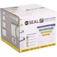 Wham - Opbergbox Seal It Stapelbaar Set van 4 Stuks - Polypropyleen - Multicolor