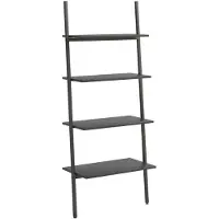 vidaXL Ladderrek met 4 schappen 64x34x150,5 cm zwart