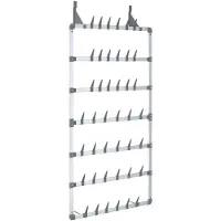 vidaXL Schoenenrek hangend 66x13x139 cm zilverkleurig