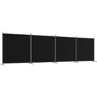 vidaXL Vida 4-panelen kamerscherm stof - Zwart, 274,8 x 70,9 inch