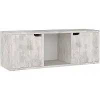 vidaXL Tv-meubel 88,5x27,5x30,5 cm bewerkt hout betongrijs