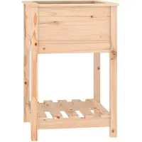 vidaXL Plantenbak met schap 54x54x81 cm massief grenenhout