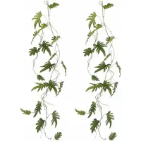 Mica Decorations Mica Decoration kunstplant slinger Philodendron Xanadu - 2x - groen - 115 cm - Kamerplant snoer