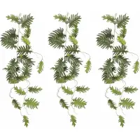 Mica Decorations Mica Decoration kunstplant slinger Philodendron Selloum - 3x - groen - 115 cm - Kamerplant snoer