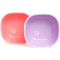 Munchkin kinderservies kommetjes - Splash Anti-Slip Kommetjes - Diepe Wanden - Vaatwasser- en Magnetronbestendig - Per 2 Stuks - Vanaf 6 Maanden - Paars/Roze