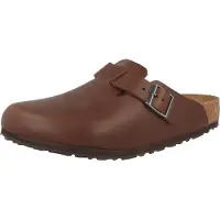 Birkenstock Heren Leren klompen Boston Grip (Reguliere pasvorm) Natural Roast (42), Leer, Bruin, Plat, Gesp, Casual 1023449