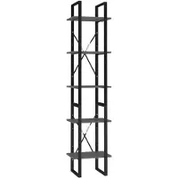 vidaXL Boekenkast met 5 schappen 40x30x175 cm bewerkt hout grijs