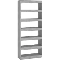 vidaXL Boekenkast/kamerscherm 80x30x198 cm bewerkt hout betongrijs