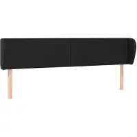 vidaXL Hoofdbord met randen 163x23x78/88 cm kunstleer zwart