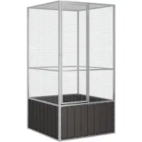 vidaXL Vogelkooi 111x107x211,5 cm gegalvaniseerd staal antracietkleur