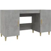 vidaXL Bureau 140x50x75 cm bewerkt hout betongrijs