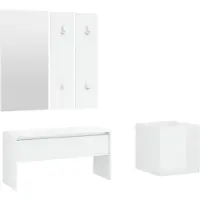 vidaXL Garderobe set bewerkt hout hoogglans wit