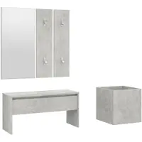 vidaXL Garderobe set bewerkt hout betongrijs