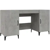 vidaXL Bureau, betonkleur, 140x50x75 cm, houtvezel