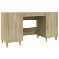 vidaXL Bureau, Sonoma-eikenhout, 140x50x75 cm, houtvezel