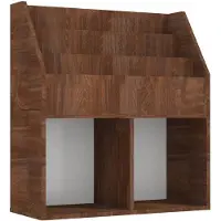 vidaXL Kindertijdschriftenrek 71x30x78,5 cm bewerkt hout bruineiken