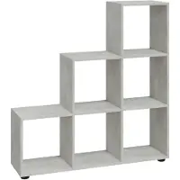 vidaXL Boekenkast trapvormig 107 cm bewerkt hout betongrijs