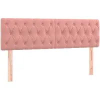 vidaXL Hoofdborden 160x7x78/88 cm fluweel roze