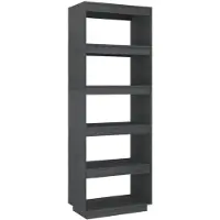 vidaXL Boekenkast/kamerscherm 60x35x167 cm massief grenenhout grijs