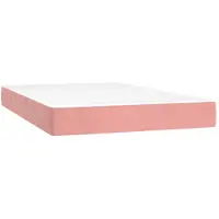 vidaXL Pocketveringmatras medium 120x210x20 cm fluweel roze
