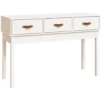 vidaXL Wandtafel 114x40x75 cm massief grenenhout wit