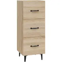 vidaXL Dressoir 34,5x34x90 cm bewerkt hout sonoma eiken