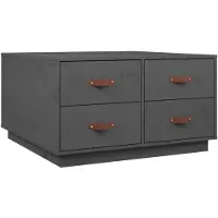 vidaXL Salontafel 80x80x45 cm massief grenenhout grijs