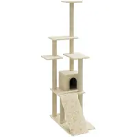 vidaXL Kattenmeubel met sisal krabpalen 155 cm crèmekleurig