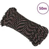 vidaXL Boot touw 4 mm 50 m polypropyleen zwart