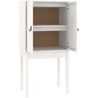 vidaXL Hoge kast 60x40x120 cm massief grenenhout wit