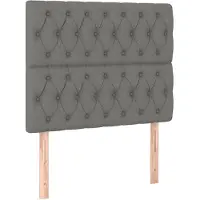 vidaXL Hoofdbord donkergrijs 90x7x118/128 cm stof