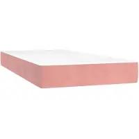 vidaXL Pocketveringmatras medium 90x200x20 cm fluweel roze